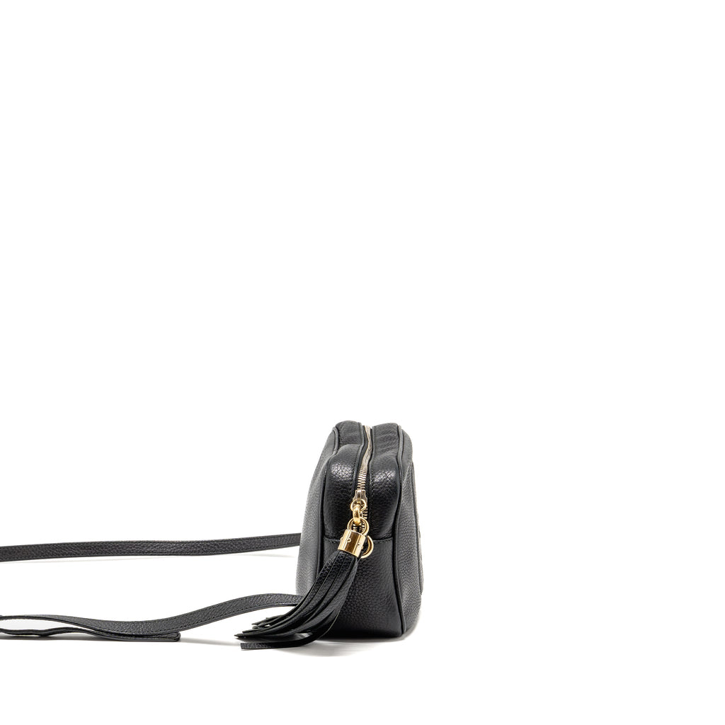 GUCCI SOHO DISCO CAMERA CROSSBODY BAG CALFSKIN BLACK LGHW