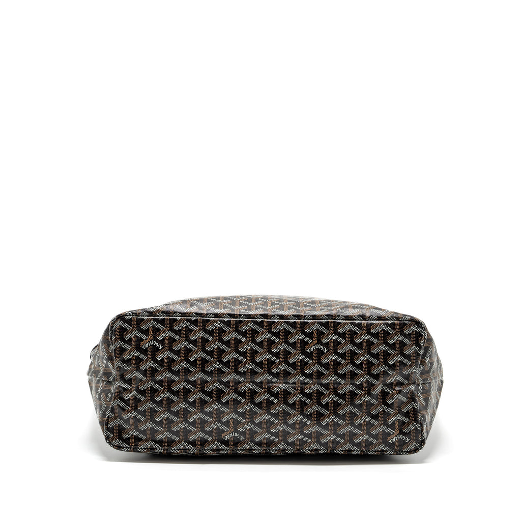 GOYARD SAINT LOUIS PM TOTE BAG GOYARDLINE CANVAS / CALFSKIN BLACK SHW