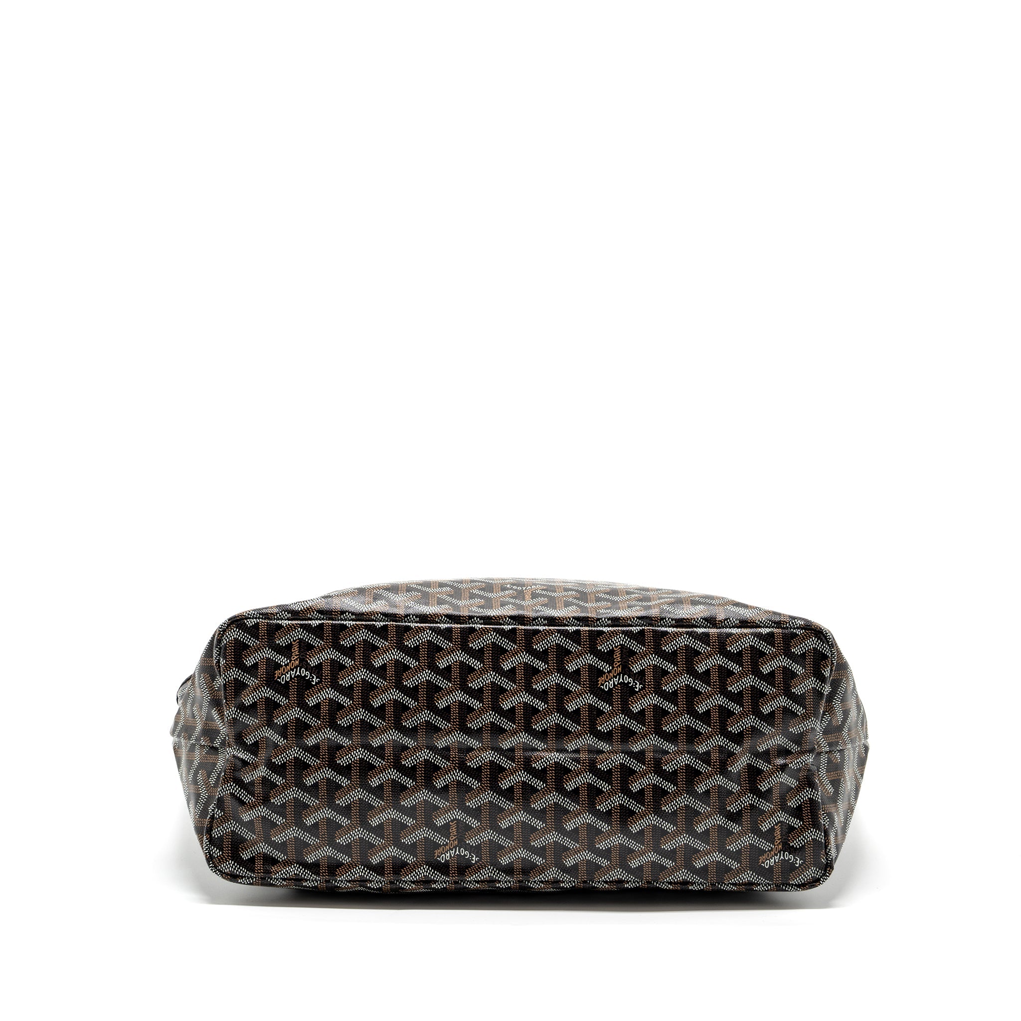 GOYARD SAINT LOUIS PM TOTE BAG GOYARDLINE CANVAS / CALFSKIN BLACK SHW