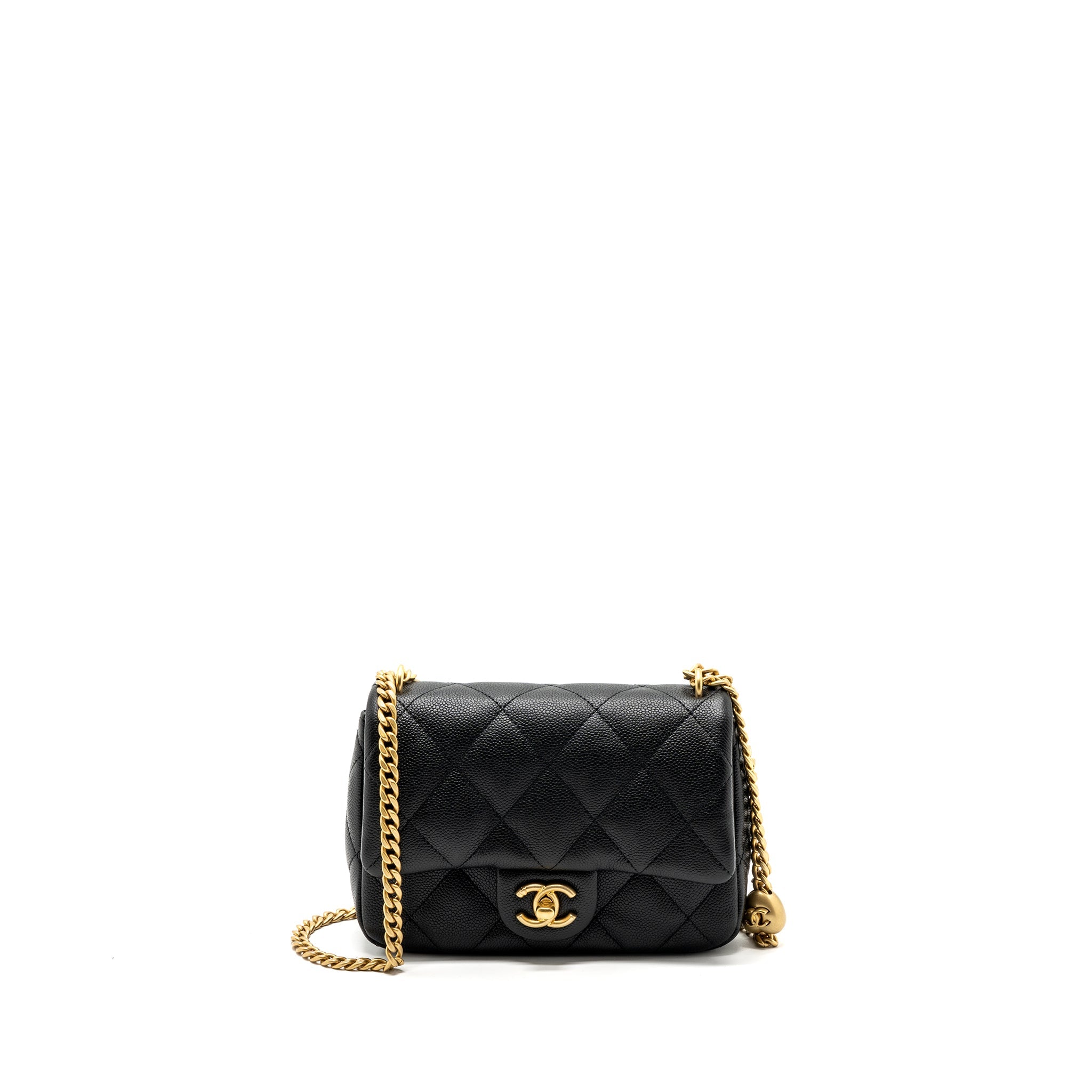 CHANEL 23P COCO LOVE FLAP BAG CAVIAR BLACK GHW(MICROCHIP)