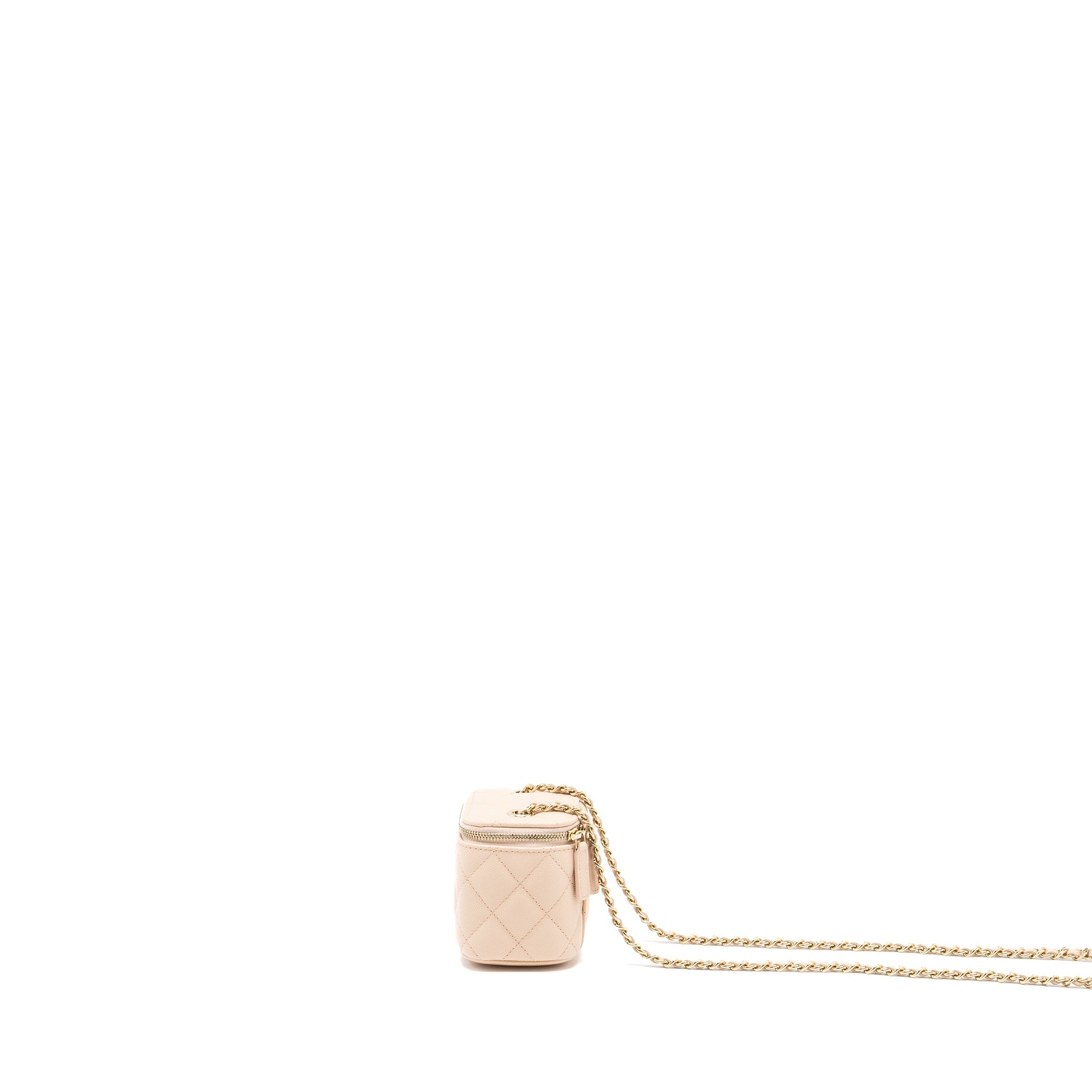 CHANEL MINI VANITY CASE CAVIAR LIGHT BEIGE LGHW