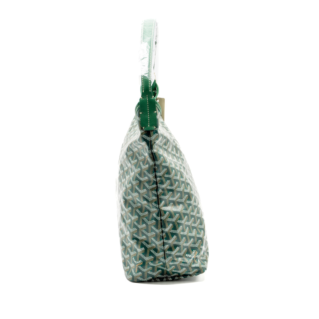 GOYARD BOHEME HOBO BAG GOYARDINE CANVAS / CALFSKIN GREEN