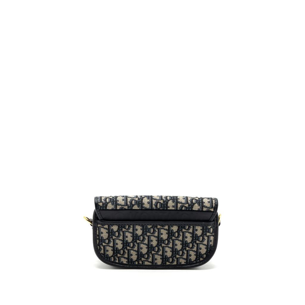 DIOR BOBBY EAST-WEST BAG BLUE OBLIQUE JACQUARD GHW