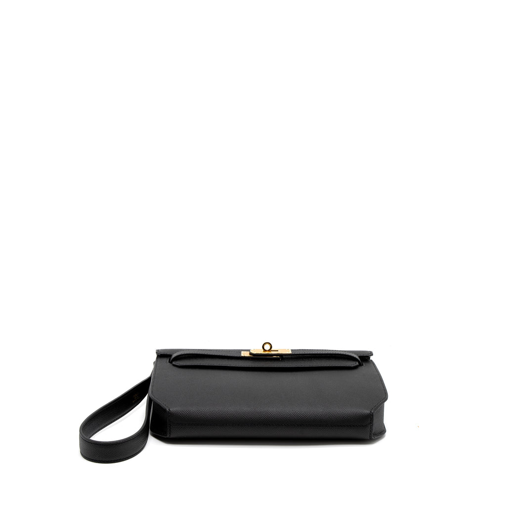 HERMES POCHETTE KELLY DEPECHES 25 EPSOM BLACK GHW