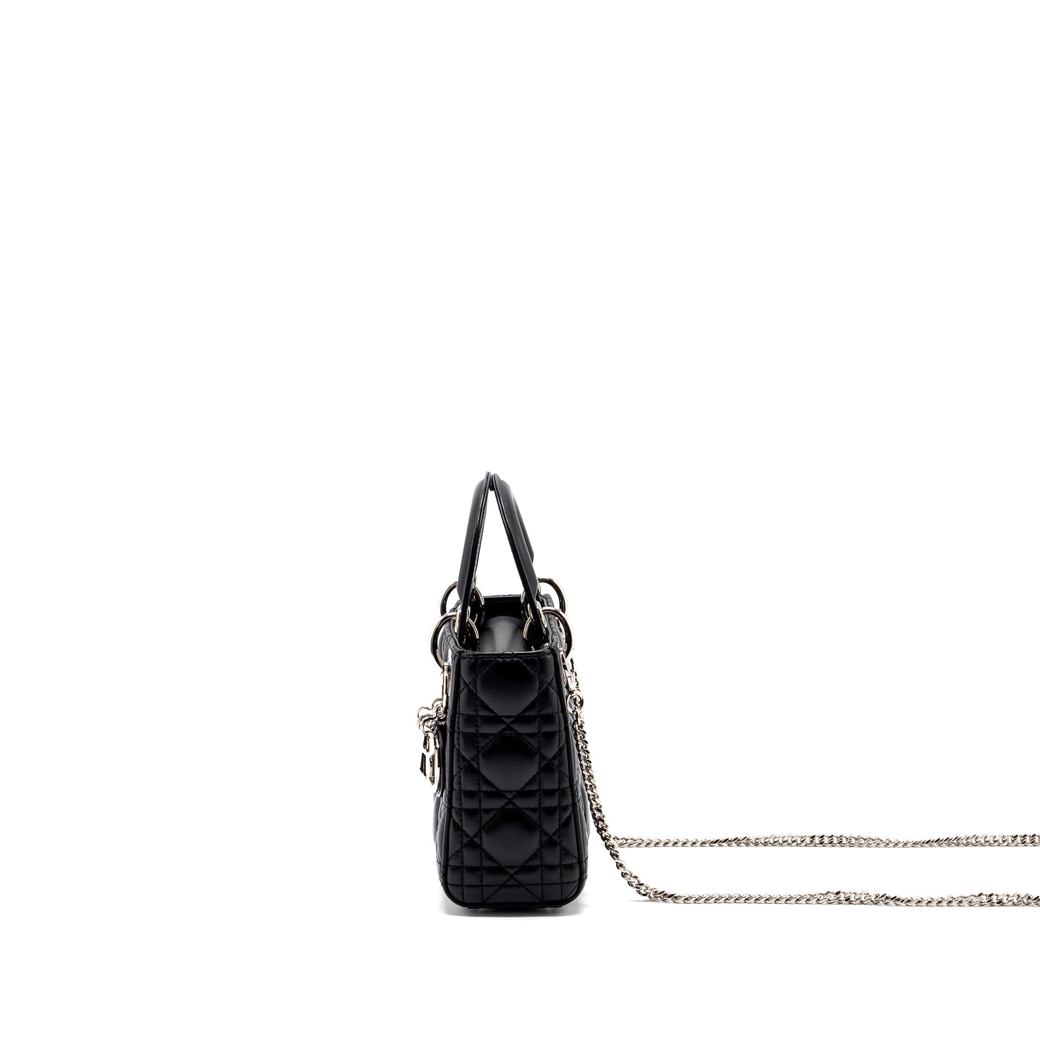 DIOR MINI LADY DIOR LAMBSKIN BLACK SHW