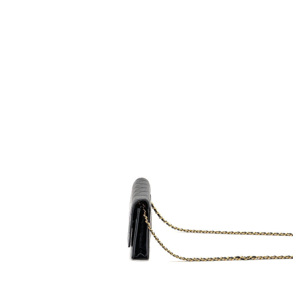 CHANEL CLASSIC WALLET ON CHAIN CAVIAR BLACK GHW (MICROCHIP)