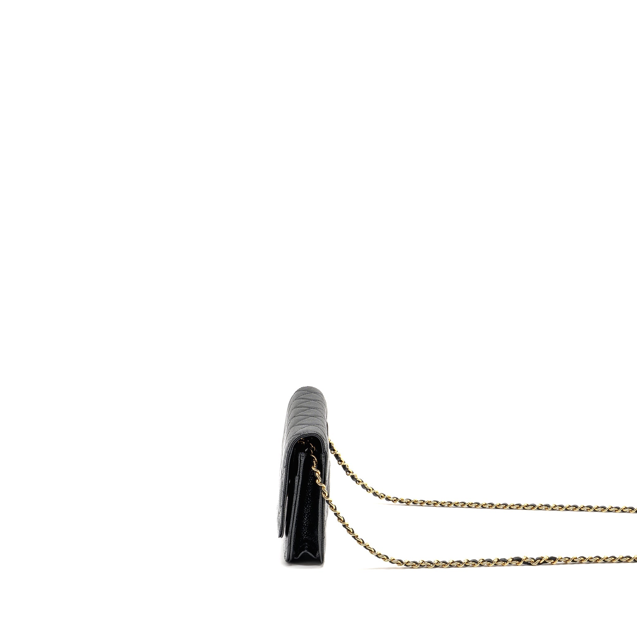 CHANEL CLASSIC WALLET ON CHAIN CAVIAR BLACK GHW (MICROCHIP)