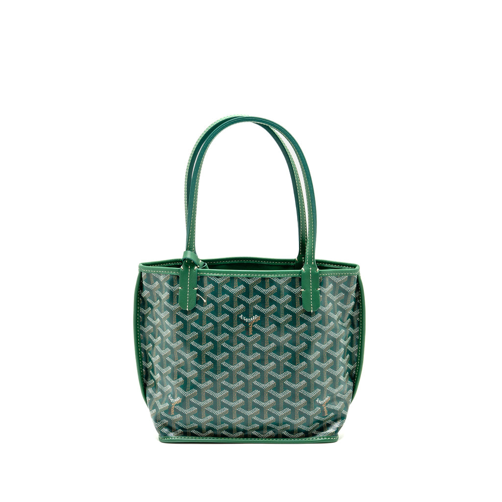 GOYARD MINI ANJOU TOTE BAG GOYARDLINE CANVAS GREEN SHW