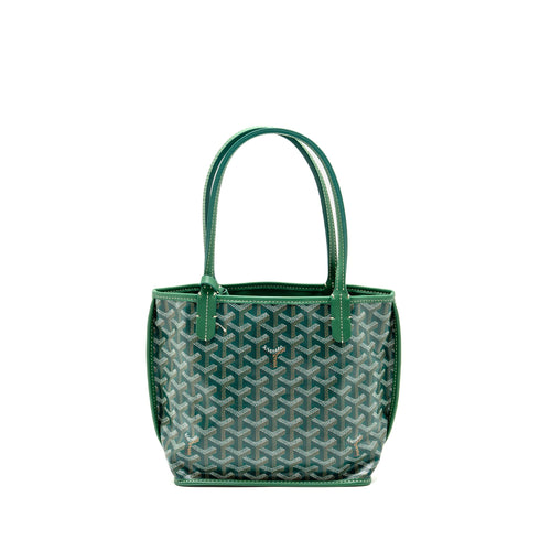 GOYARD MINI ANJOU TOTE BAG GOYARDLINE CANVAS GREEN SHW