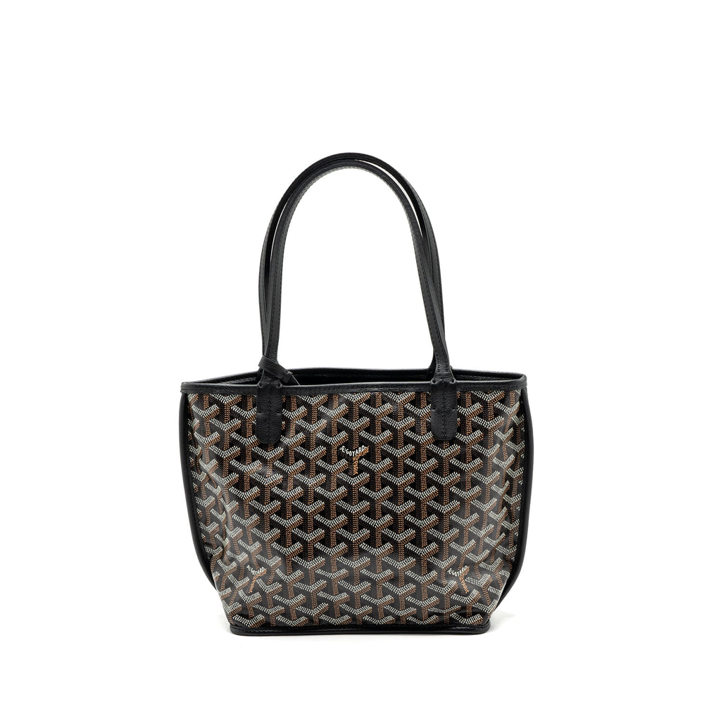 GOYARD MINI ANJOU TOTE BAG GOYARDLINE CANVAS BLACK SHW