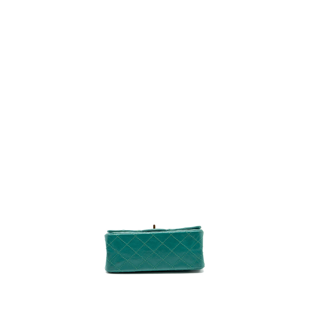 CHANEL MINI 2.55 REISSUE FLAP BAG CALFSKIN GREEN GHW