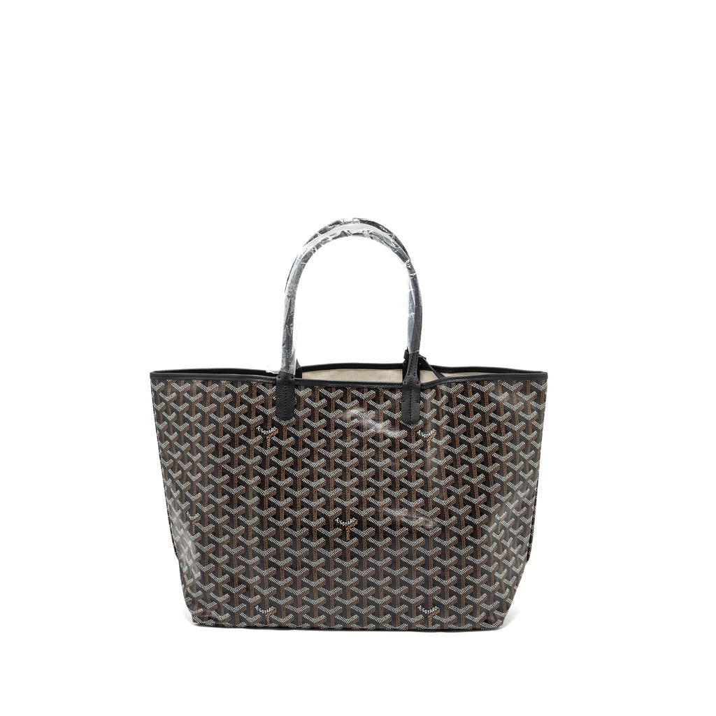 GOYARD SAINT LOUIS PM TOTE BAG GOYARDLINE CANVAS BLACK SHW