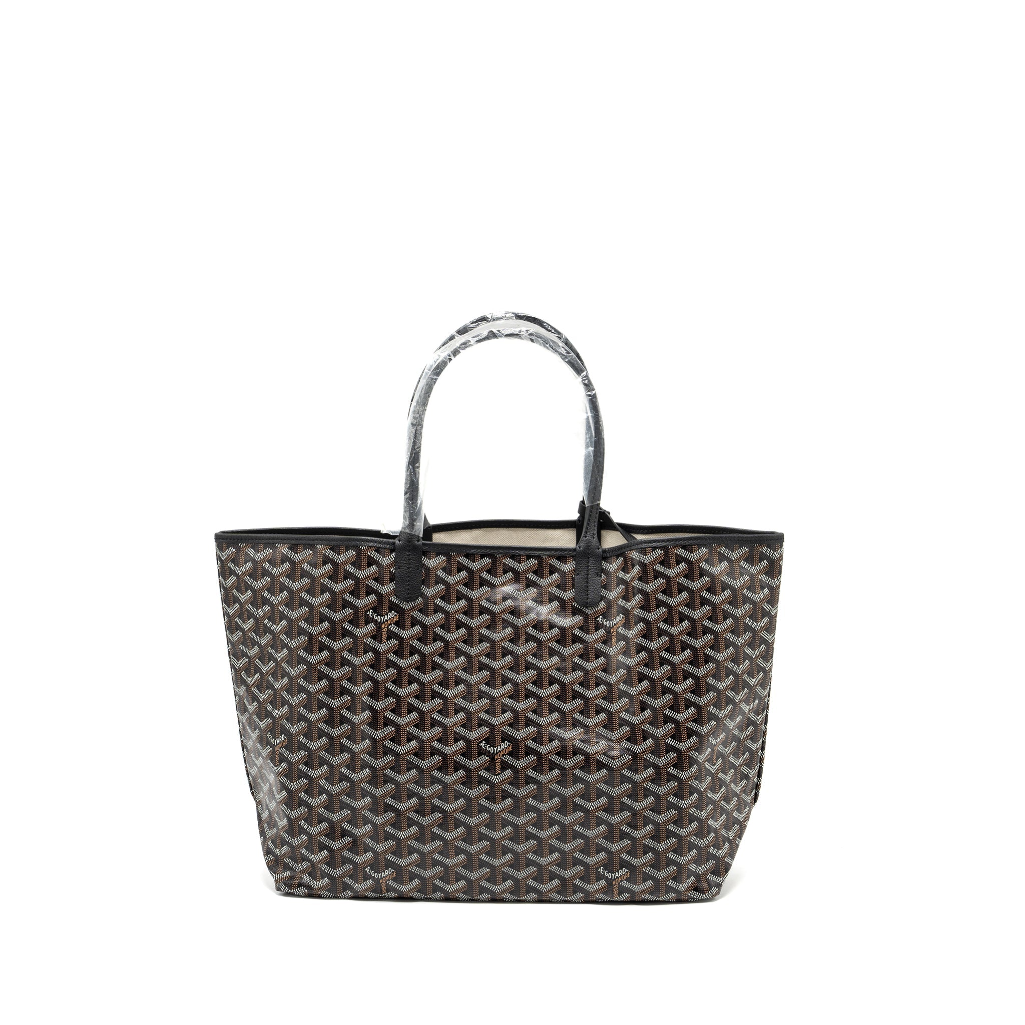 GOYARD SAINT LOUIS PM TOTE BAG GOYARDLINE CANVAS BLACK SHW