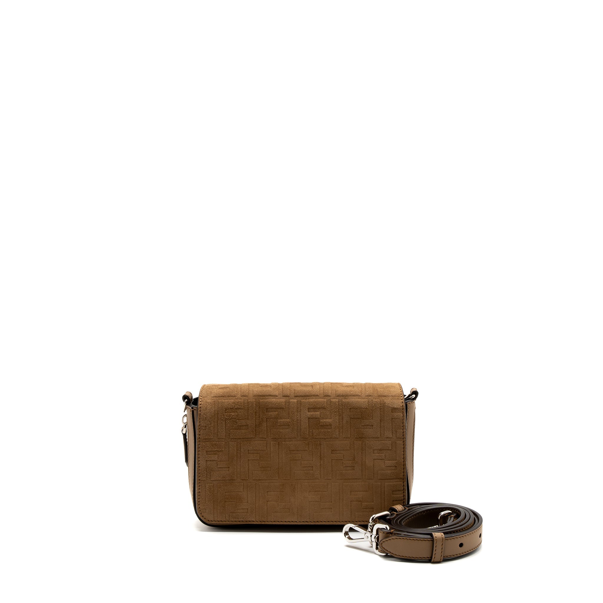FENDI VITELLO GRACE EXPAND FLAP BAG CALFSKIN LIGHT BROWN SHW