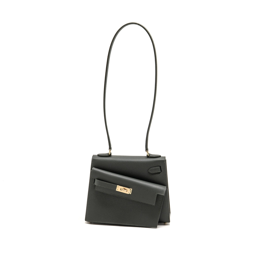 HERMES KELLY SELLIER EN DESORDRE 20 EPSOM VERT MANGROVE LGHW