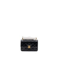 CHANEL 24C GOLD CRUSH MINI FLAP BAG CALFSKIN BLACK GHW  (MICROCHIP)