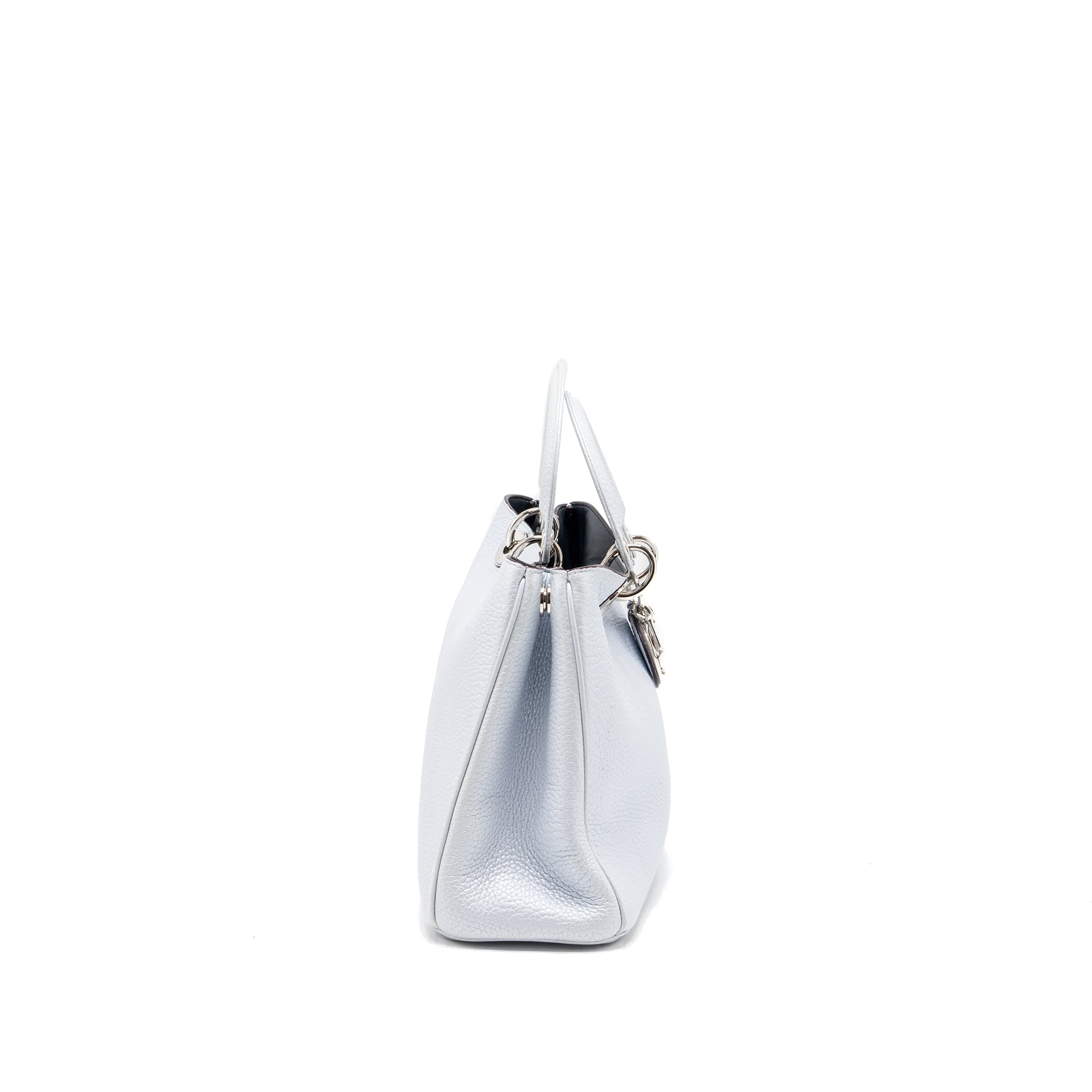 DIOR DIORISSIMO TOTE BAG GRAINED CALFSKIN LIGHT GREY SHW