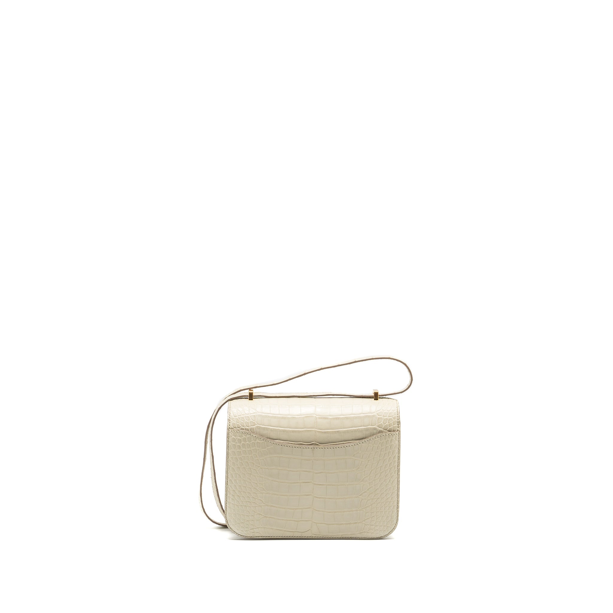 HERMES MINI CONSTANCE ALLIGATOR MISSISSIPPIENSIS MAT BETON GHW