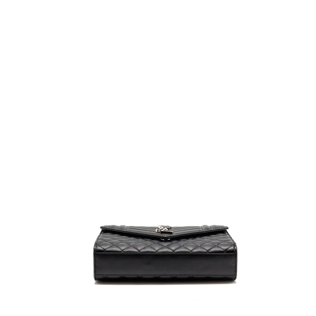 SAINT LAURENT/YSL MEDIUM ENVELOP BAG GRAINED CALFSKIN BLACK SHW