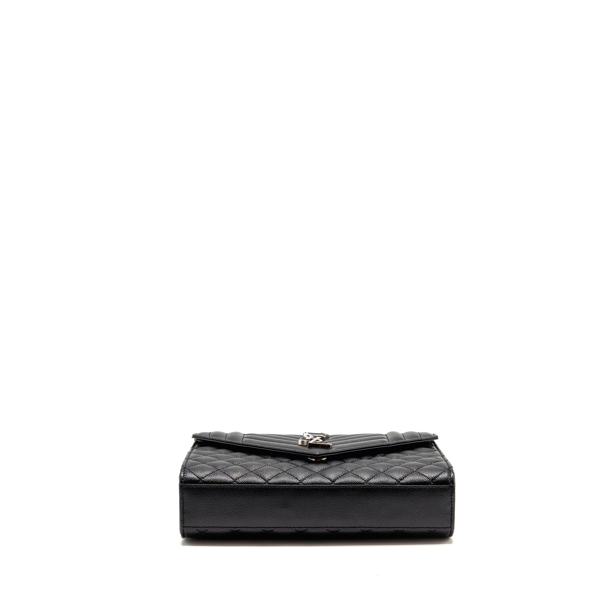 SAINT LAURENT/YSL MEDIUM ENVELOP BAG GRAINED CALFSKIN BLACK SHW
