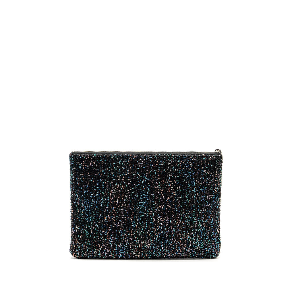 CHANEL 20A DEAUVILLE POUCH SEQUINS/CALFSKIN BLACK/MULTICOLOUR SHW