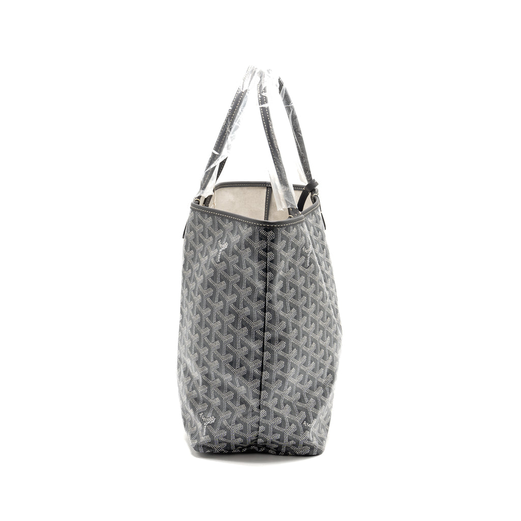 GOYARD SAINT LOUIS PM TOTE BAG GOAYRDINE CANVAS/CALFSKIN GREY SHW