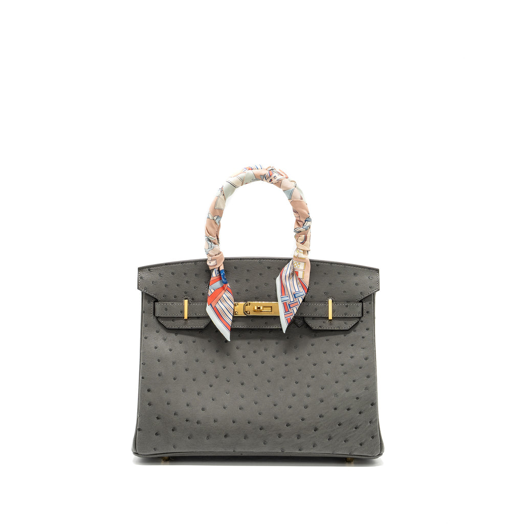 HERMES BIRKIN 30 OSTRICH 0L GRIS MEYER GHW