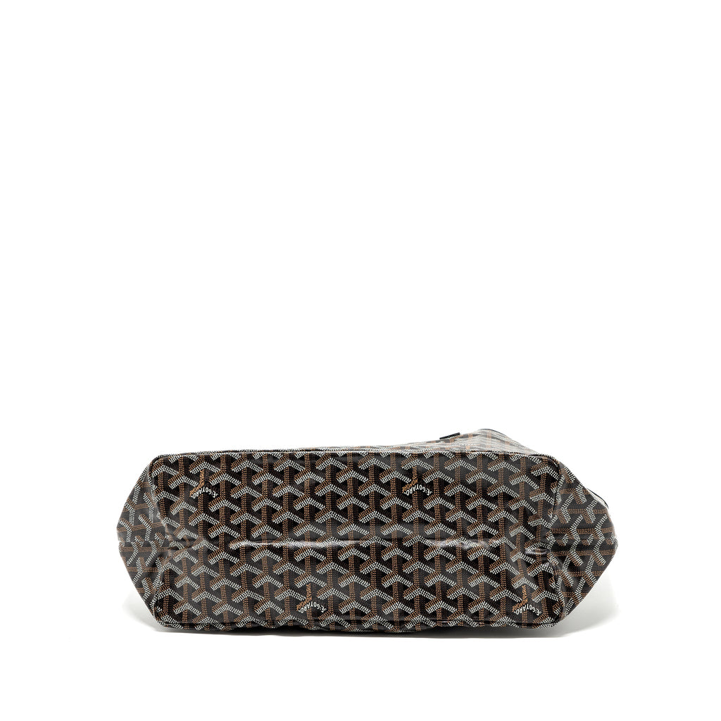 GOYARD SAINT LOUIS PM TOTE BAG GOYARDLINE CANVAS BLACK SHW