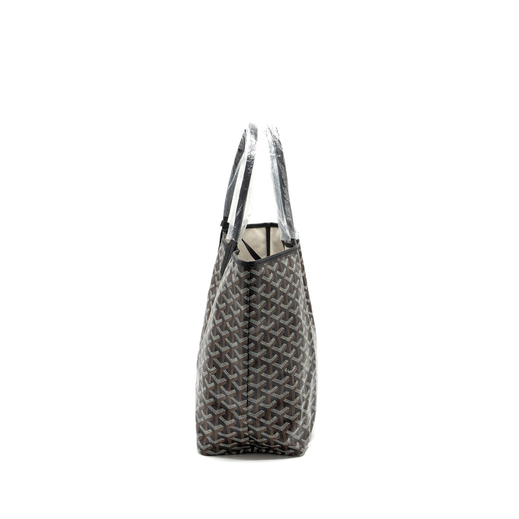 GOYARD SAINT LOUIS PM TOTE BAG GOYARDLINE CANVAS BLACK SHW
