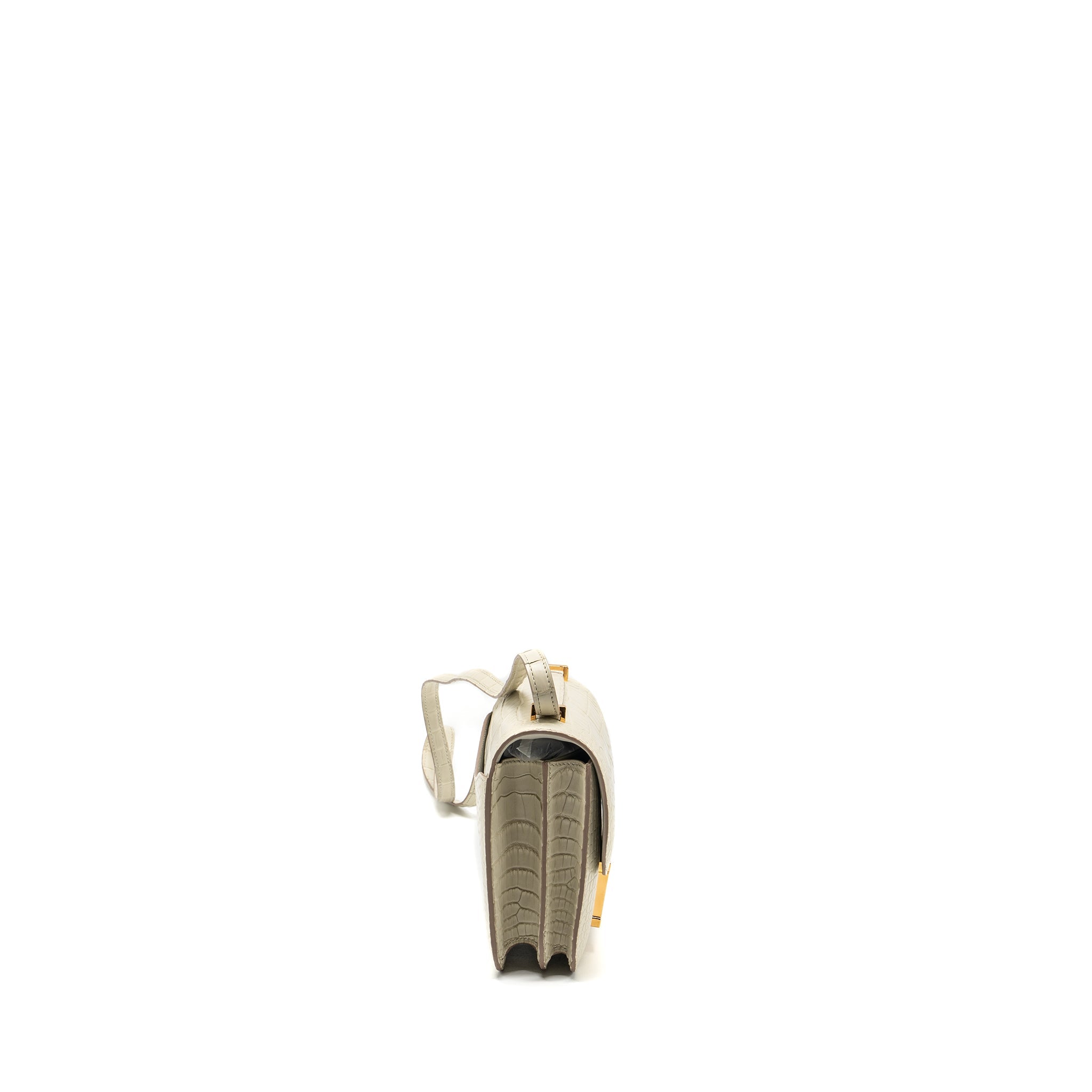 HERMES MINI CONSTANCE ALLIGATOR MISSISSIPPIENSIS MAT BETON GHW
