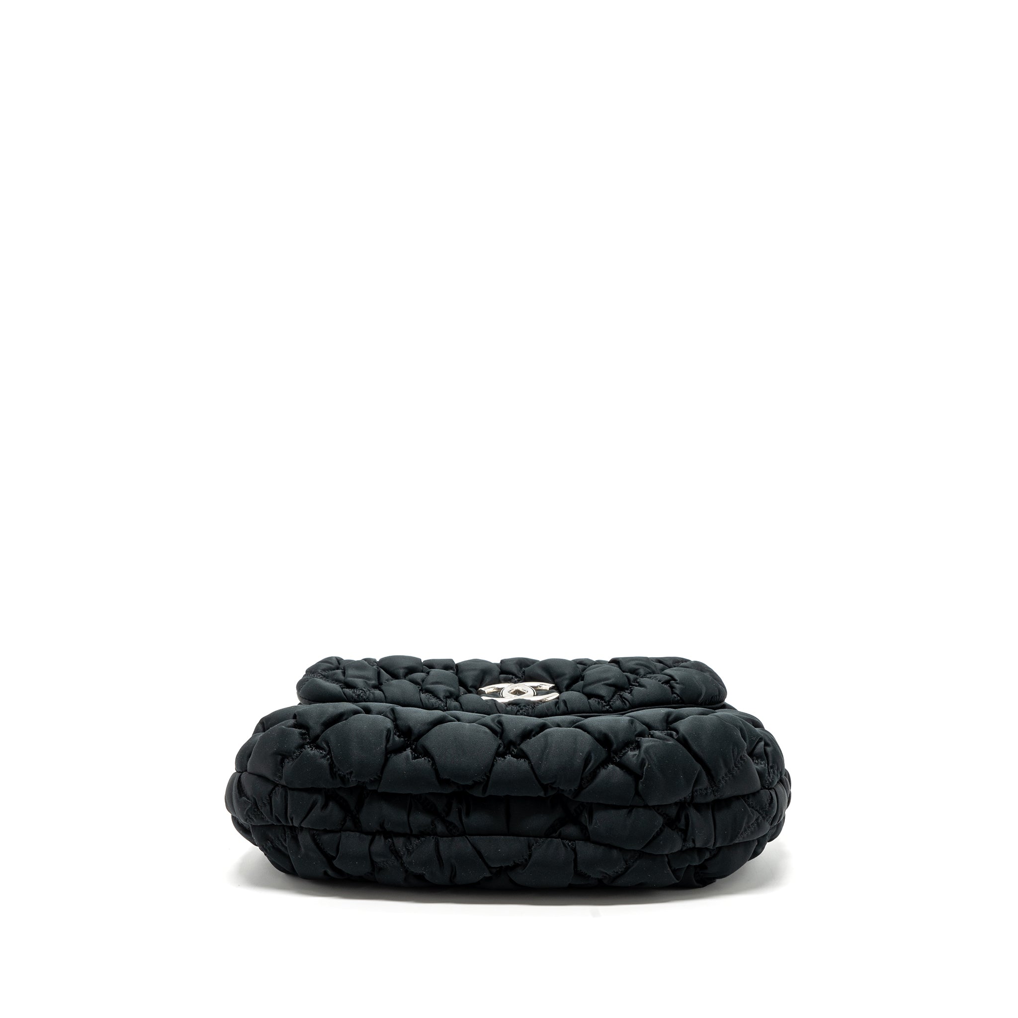 CHANEL QUILTED FLAP SHOULDER BAG NYLON BLACK SHW