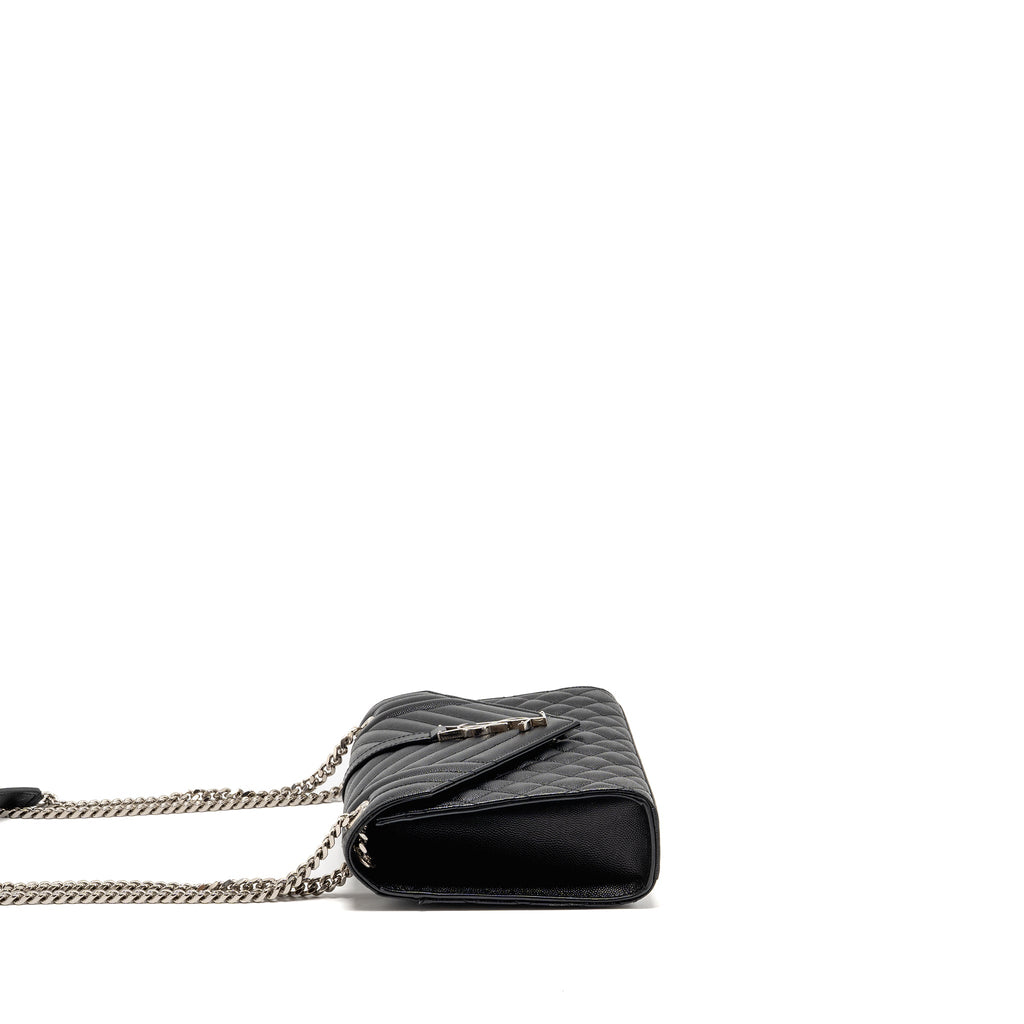 SAINT LAURENT/YSL MEDIUM ENVELOP BAG GRAINED CALFSKIN BLACK SHW
