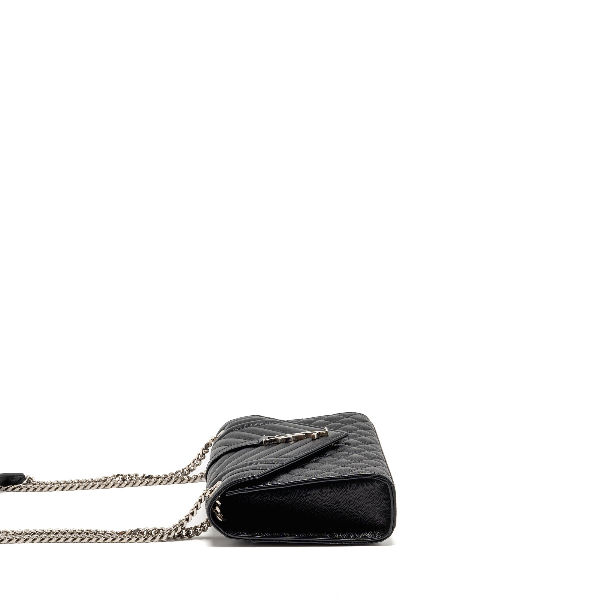 SAINT LAURENT/YSL MEDIUM ENVELOP BAG GRAINED CALFSKIN BLACK SHW