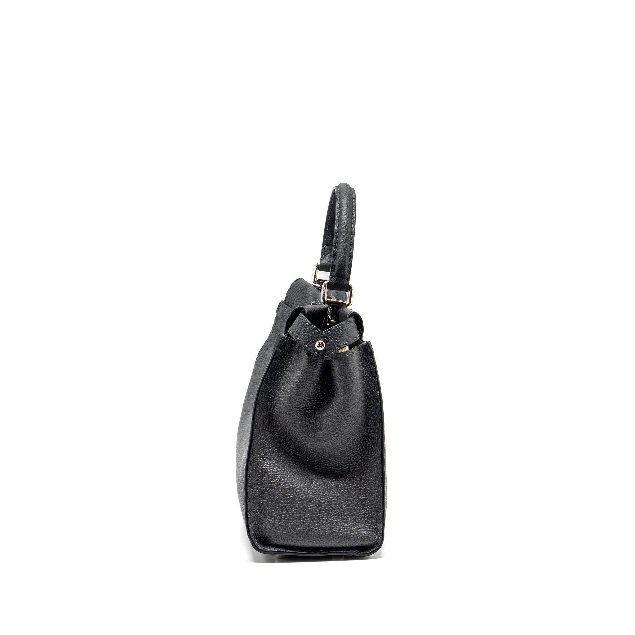 FENDI MEDIUM PEEKABOO BAG SELLERIA LEATHER BLACK SHW