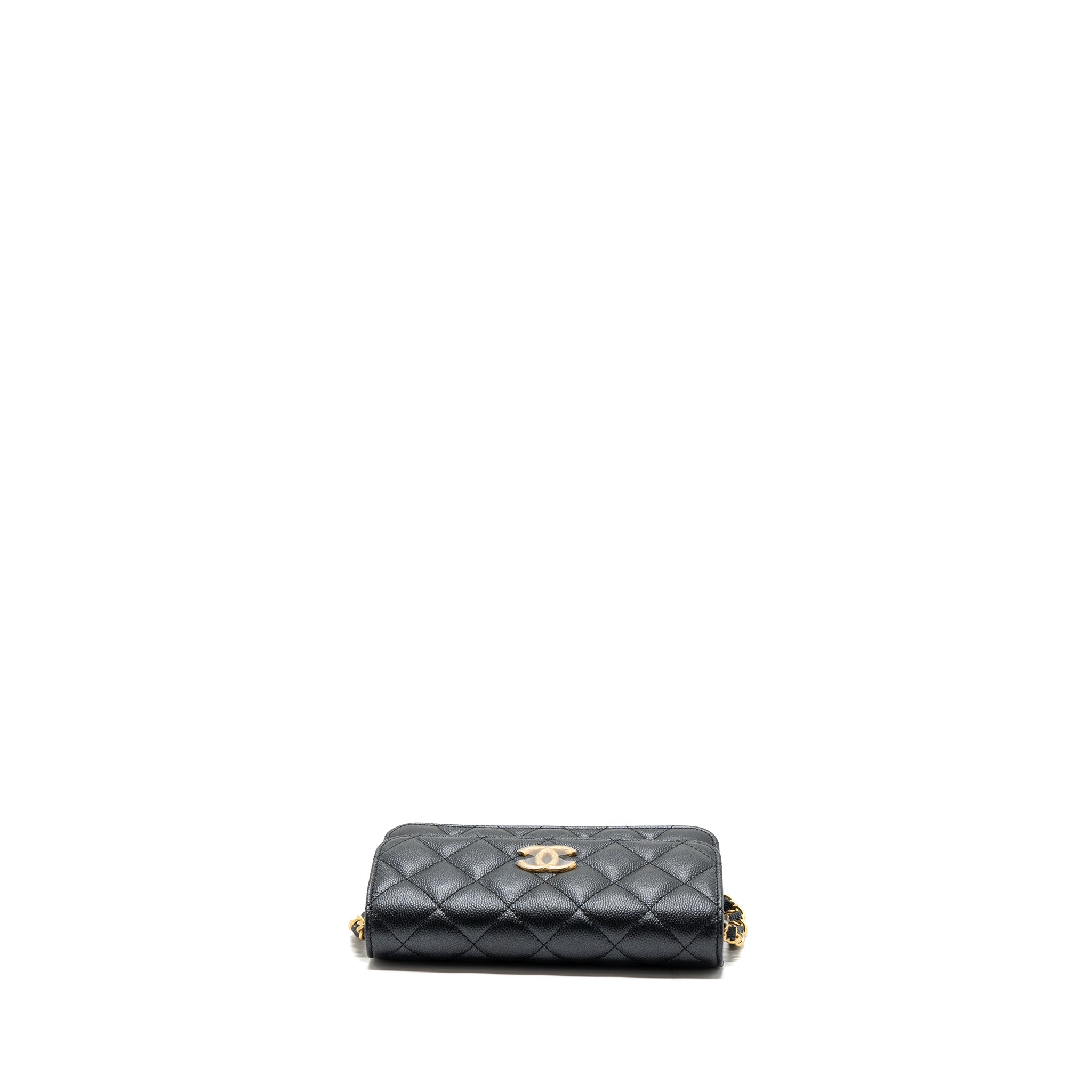 CHANEL MINI FLAP BAG WITH ADJUSTABLE CHAINS CAVIAR BLACK GHW(MICROCHIP)