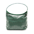 GOYARD BOHEME HOBO BAG GOYARDINE CANVAS / CALFSKIN GREEN