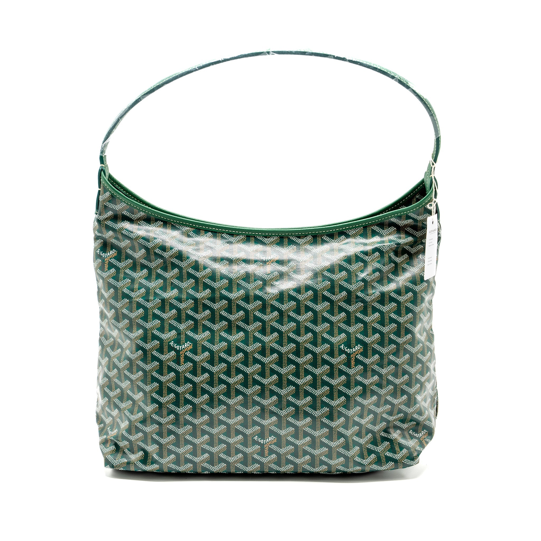 GOYARD BOHEME HOBO BAG GOYARDINE CANVAS / CALFSKIN GREEN