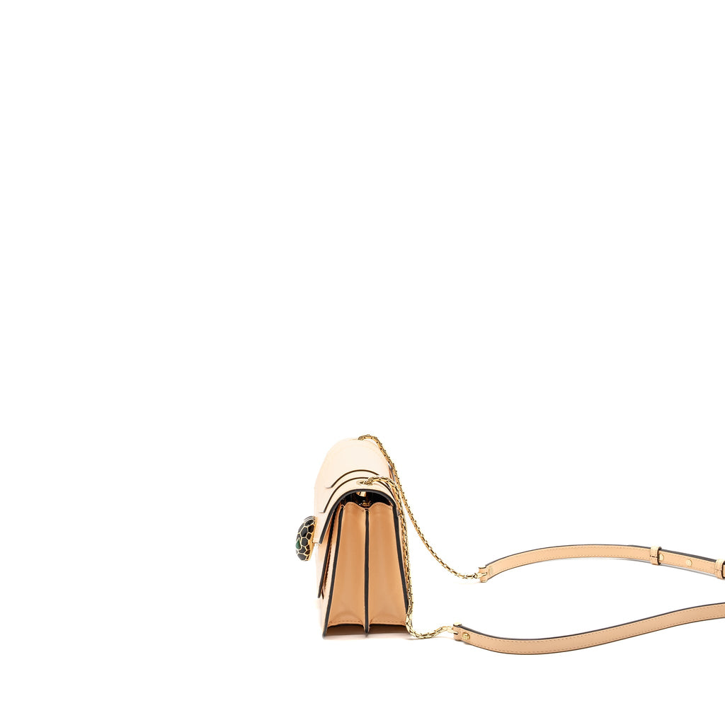 BVLGARI SERPENTI FOREVER FLAP BAG CALFSKIN PEACH LGHW
