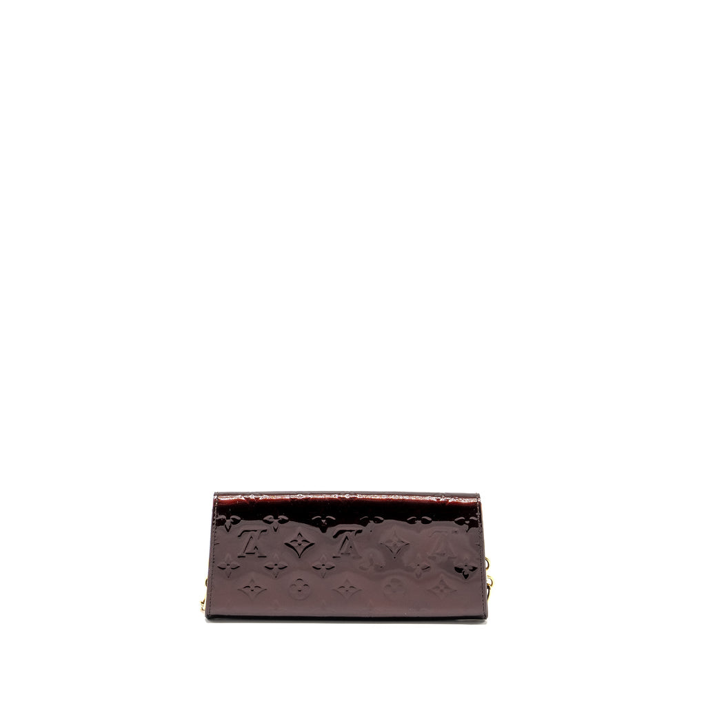 LOUIS VUITTON SUNSET BOULEVARD CLUTCH MONOGRAM VERNIS AMARANTE GHW