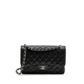 CHANEL JUMBO CLASSIC DOUBLE FLAP BAG CAVIAR BLACK SHW