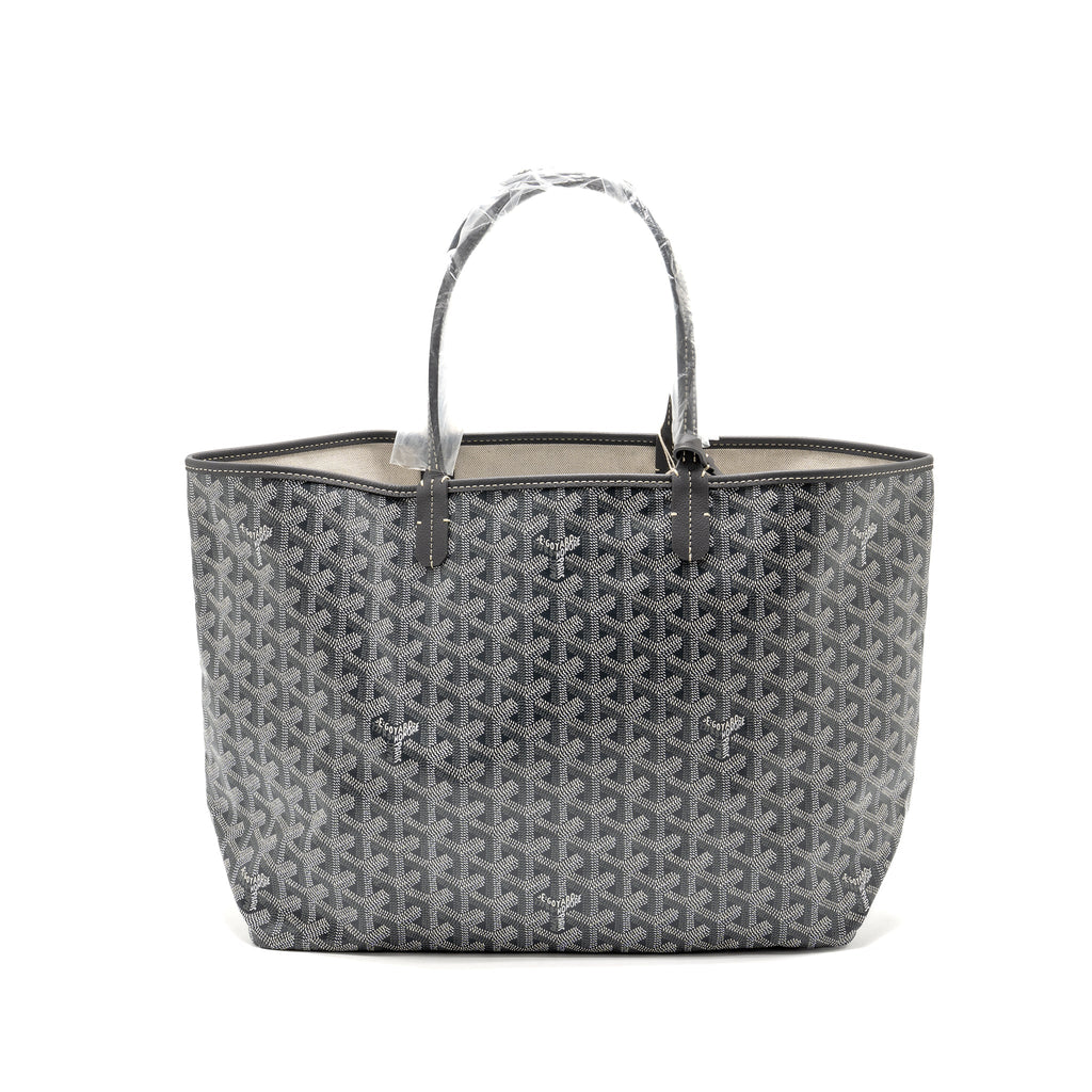 GOYARD SAINT LOUIS PM TOTE BAG GOAYRDINE CANVAS/CALFSKIN GREY SHW