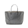 GOYARD SAINT LOUIS PM TOTE BAG GOAYRDINE CANVAS/CALFSKIN GREY SHW
