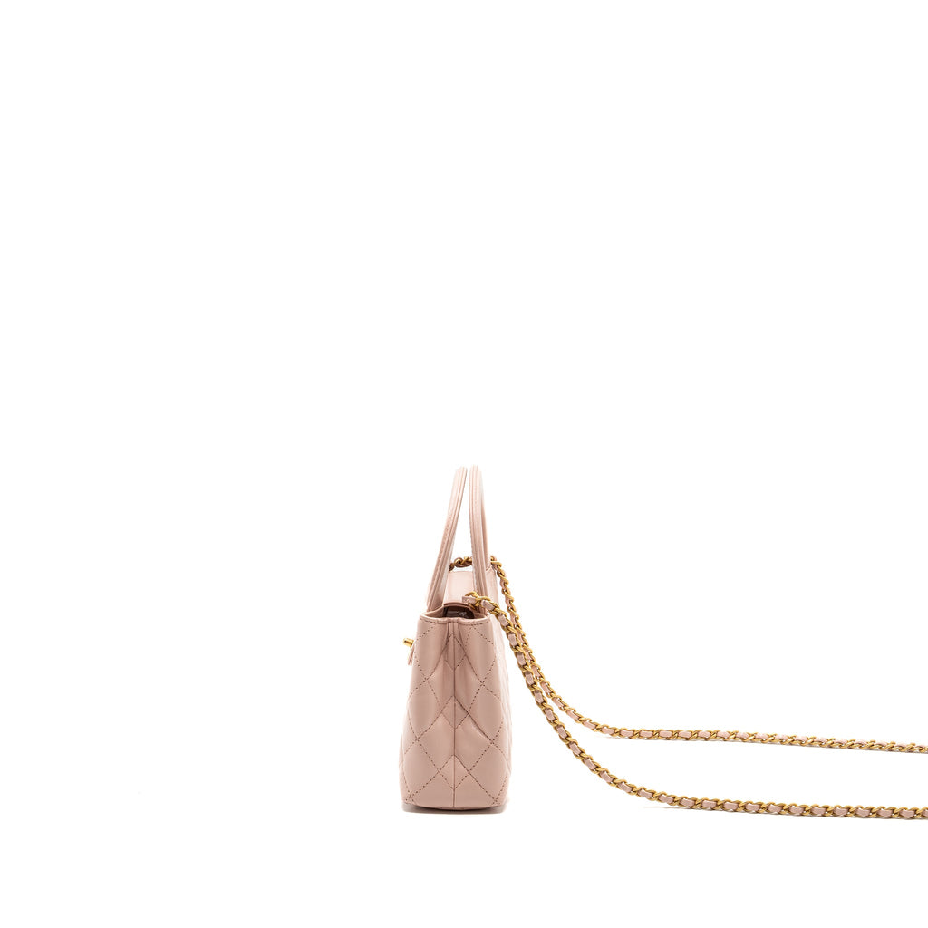 CHANEL 23K MINI SHOPPING TOTE / KELLY BAG CALFSKIN PINK GHW (MICROCHIP)