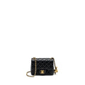 CHANEL PEARL CRUSH MINI SQUARE LAMBSKIN BLACK GHW (MICROCHIP)