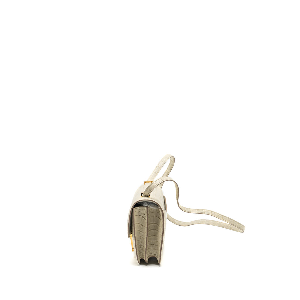 HERMES MINI CONSTANCE ALLIGATOR MISSISSIPPIENSIS MAT BETON GHW