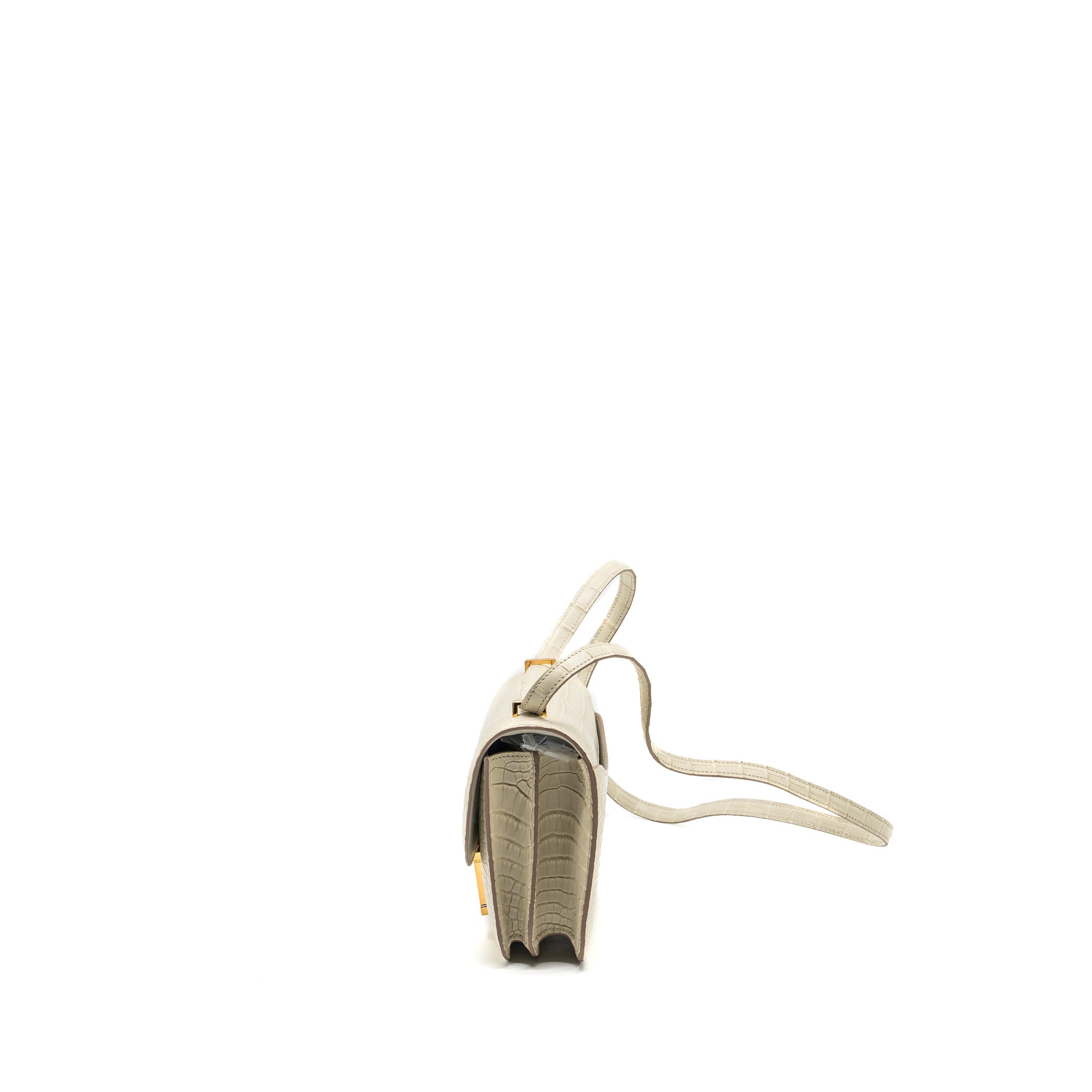 HERMES MINI CONSTANCE ALLIGATOR MISSISSIPPIENSIS MAT BETON GHW