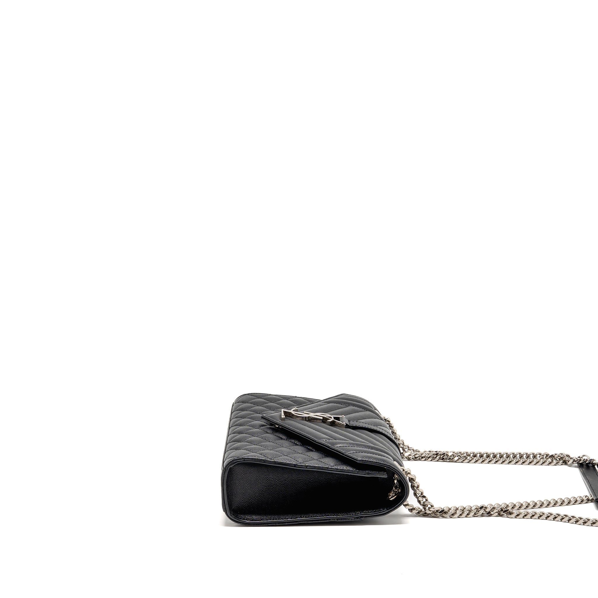 SAINT LAURENT/YSL MEDIUM ENVELOP BAG GRAINED CALFSKIN BLACK SHW
