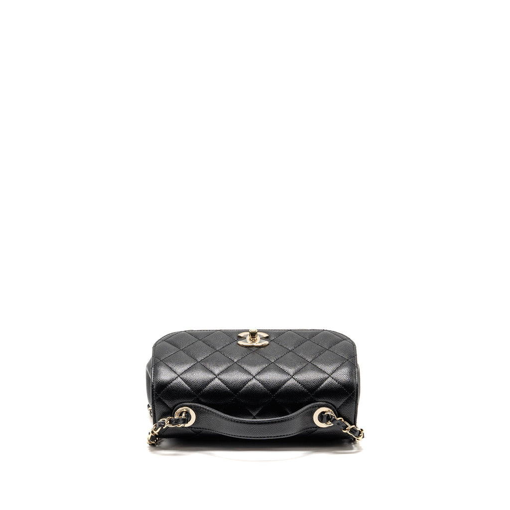 CHANEL MEDIUM BUSINESS AFFINITY CAVIAR BLACK LGHW (MICROCHIP)