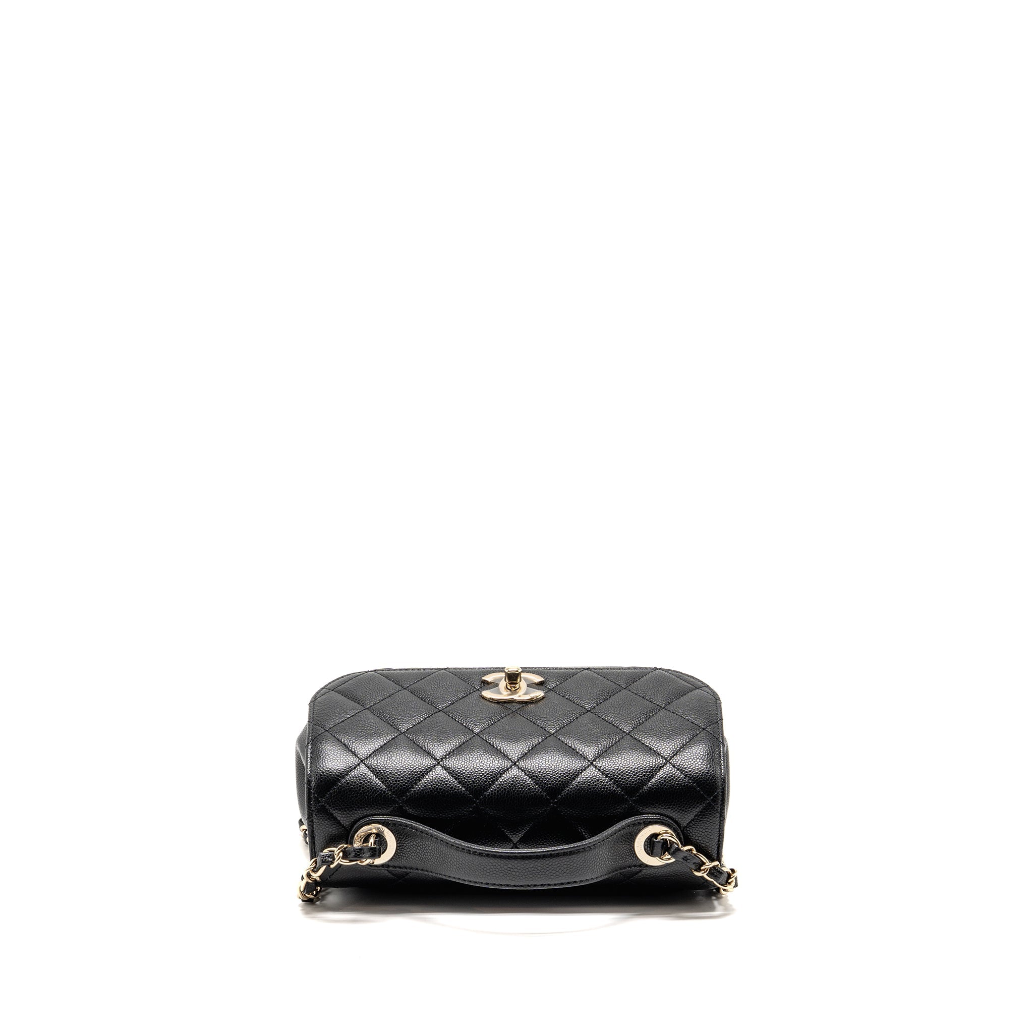 CHANEL MEDIUM BUSINESS AFFINITY CAVIAR BLACK LGHW (MICROCHIP)