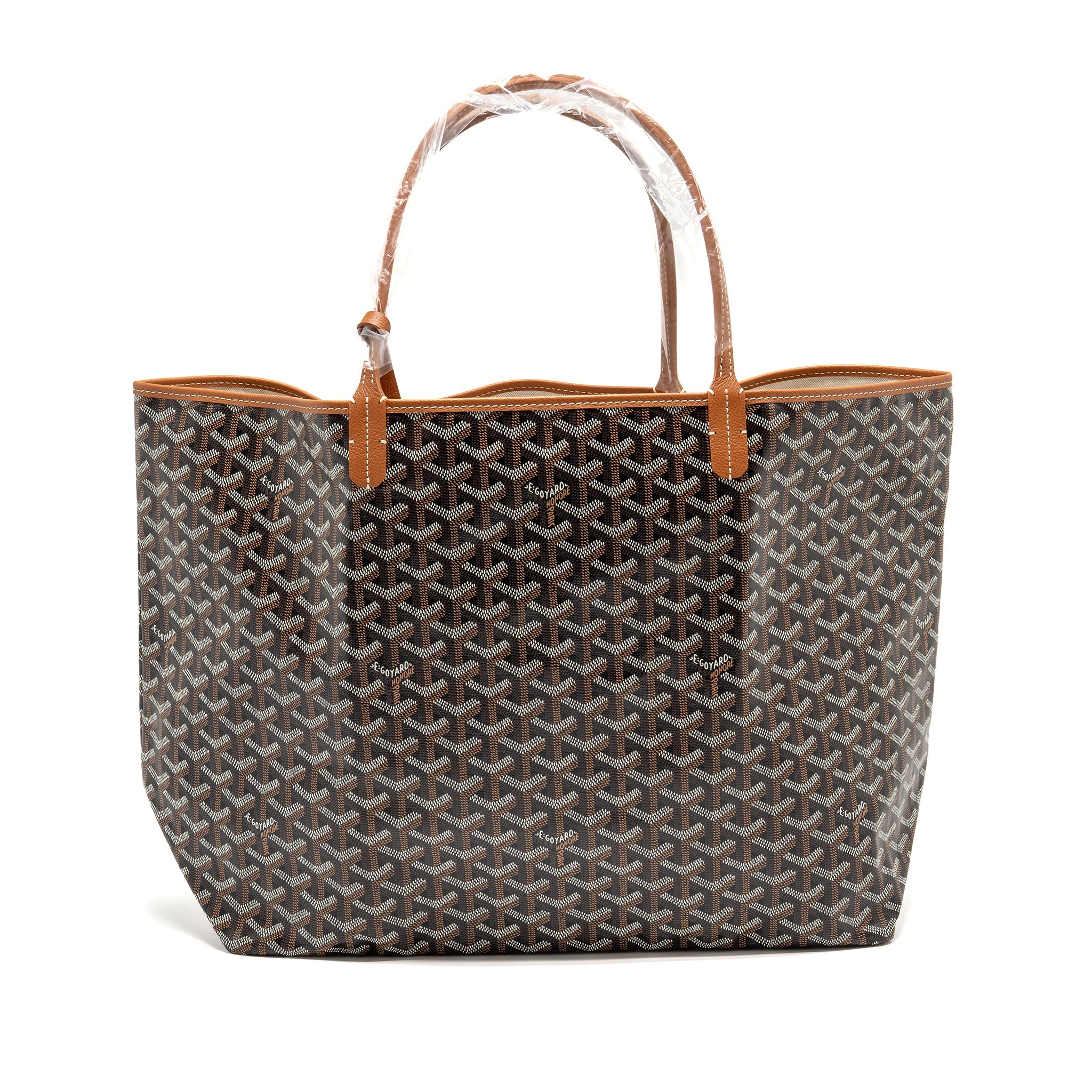 GOYARD SAINT LOUIS GM TOTE GOYARDINE CANVAS BLACK/BROWN SHW
